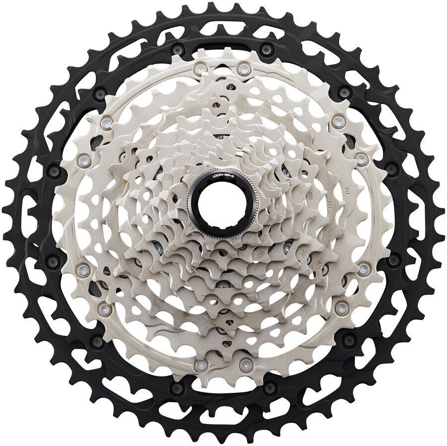 Shimano XT CS-M8100 Cassette – 12-Speed, 10-45t, Silver/Black, Micro Spline