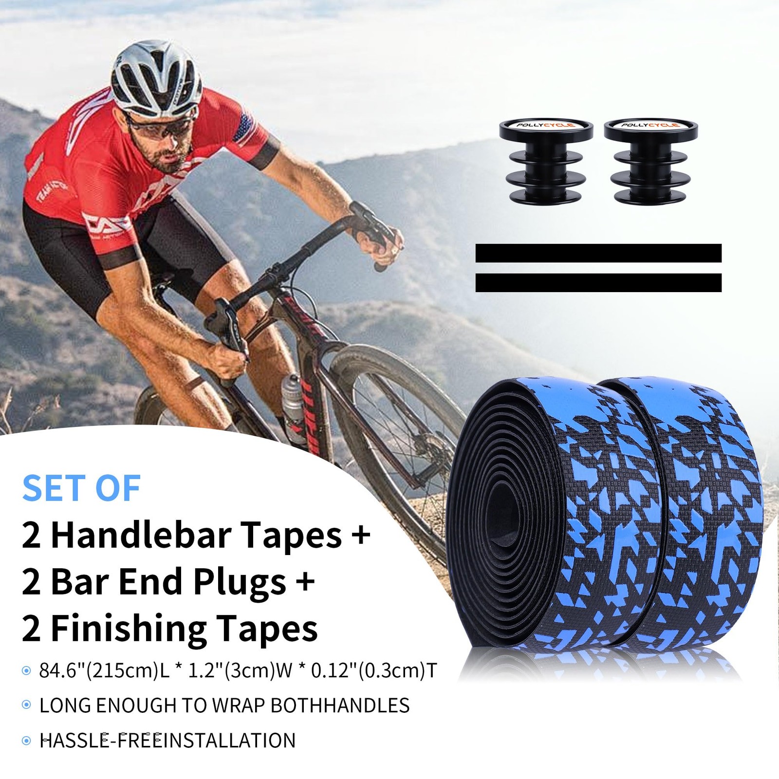 Handlebar Tape for Road Bike – 3mm Thick Shock-Absorbing Silicone Bar Tape – …