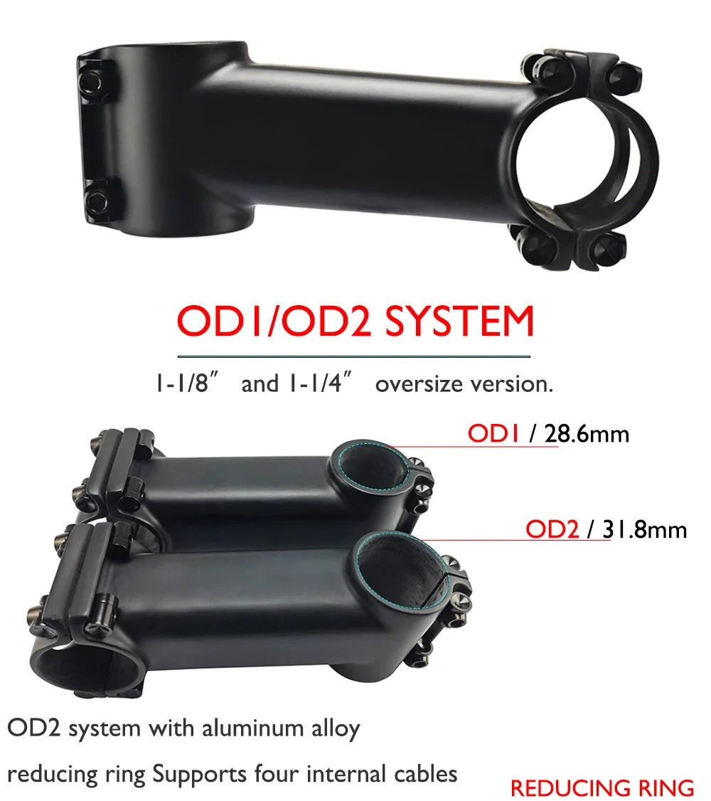 60-120mm Full Carbon Fiber Ultra-light Stem 6 Degrees 28.6/31.8mm Handlebar Stem