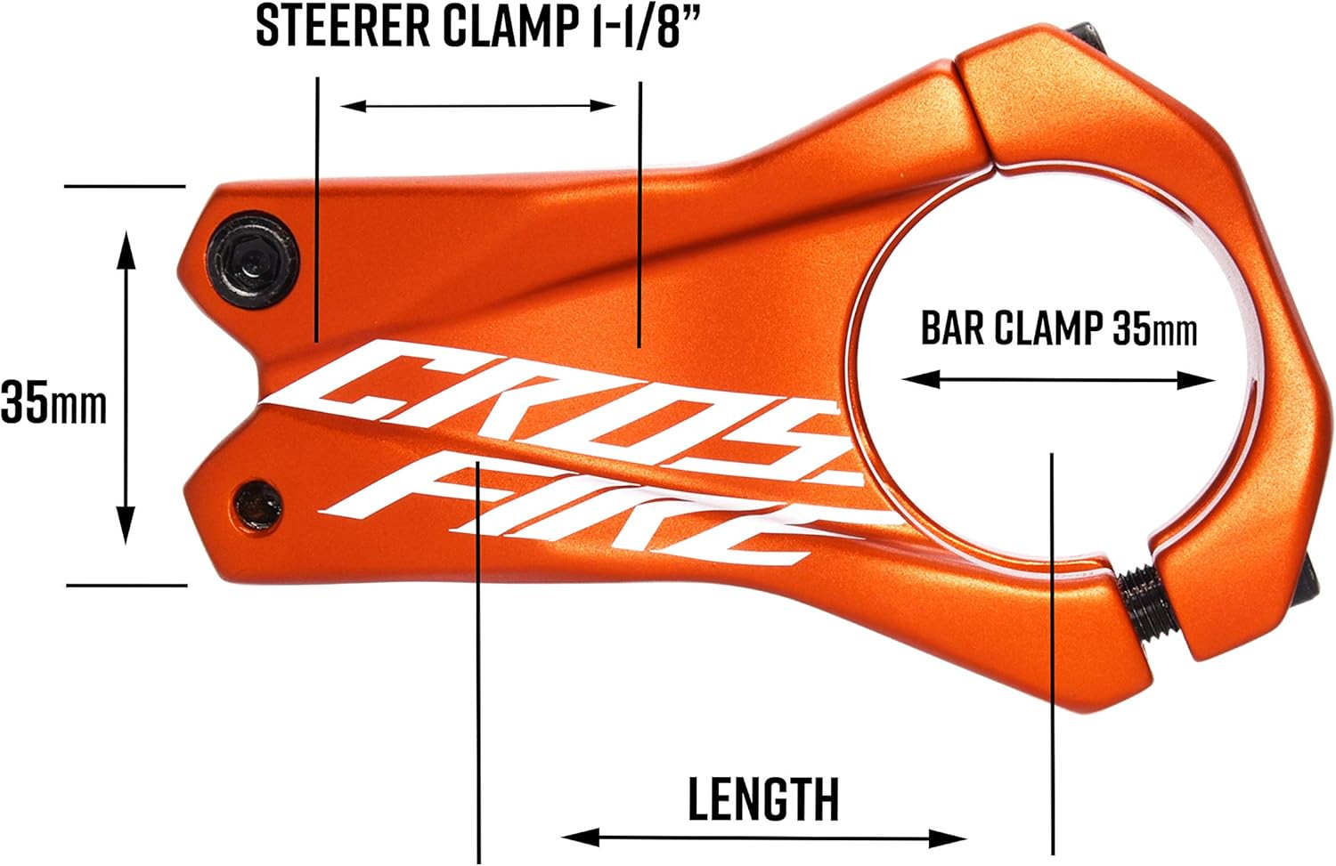Crossfire Mountain Bike Stem with 35Mm Bar Clamp – Durable and Lightweight Alloy
