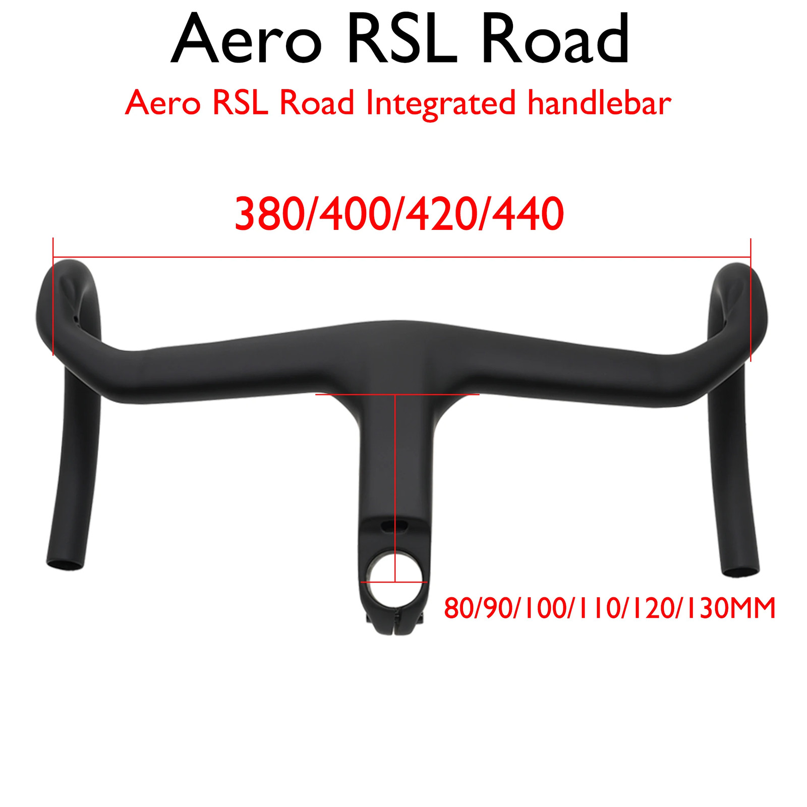 Full Carbon Fiber Road Bike Cockpit Drop Bar 380-440mm External Cable Routing