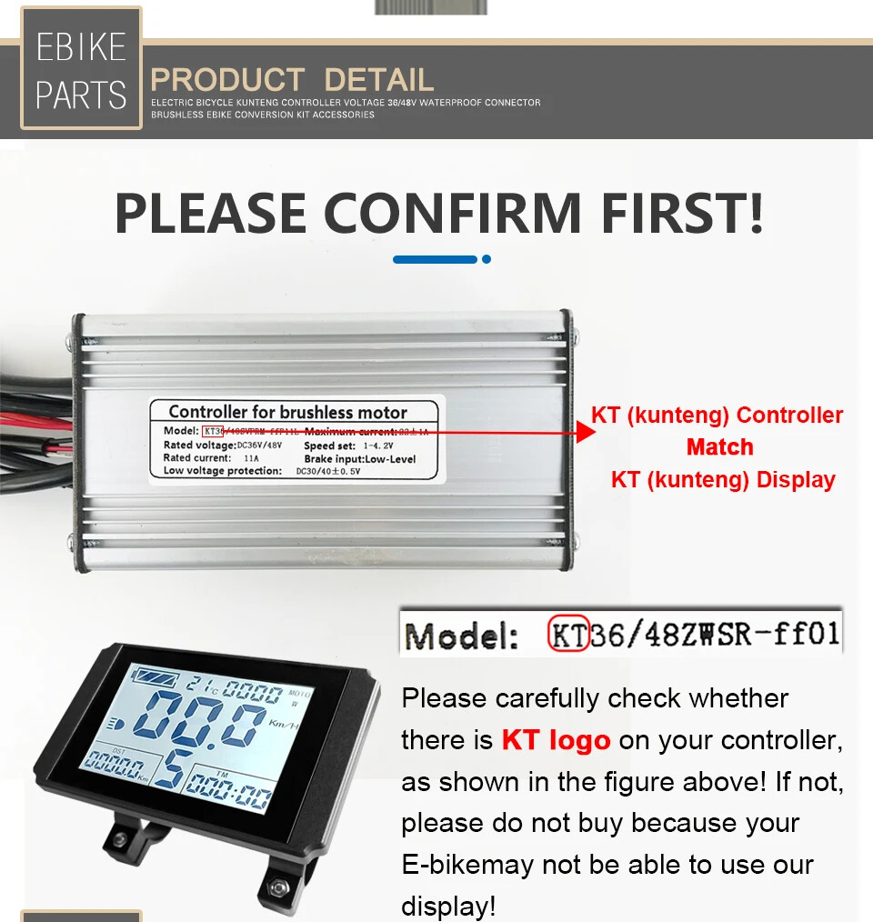 KT-50A E-bike Brushless Controller 48V-90V for 2000W 3000W Hub Motor KT Display