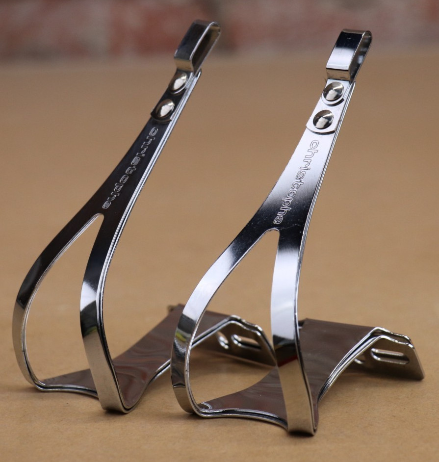 NOS Vintage Christophe Double Steel Toe Clips Large Cyclocross/Track New