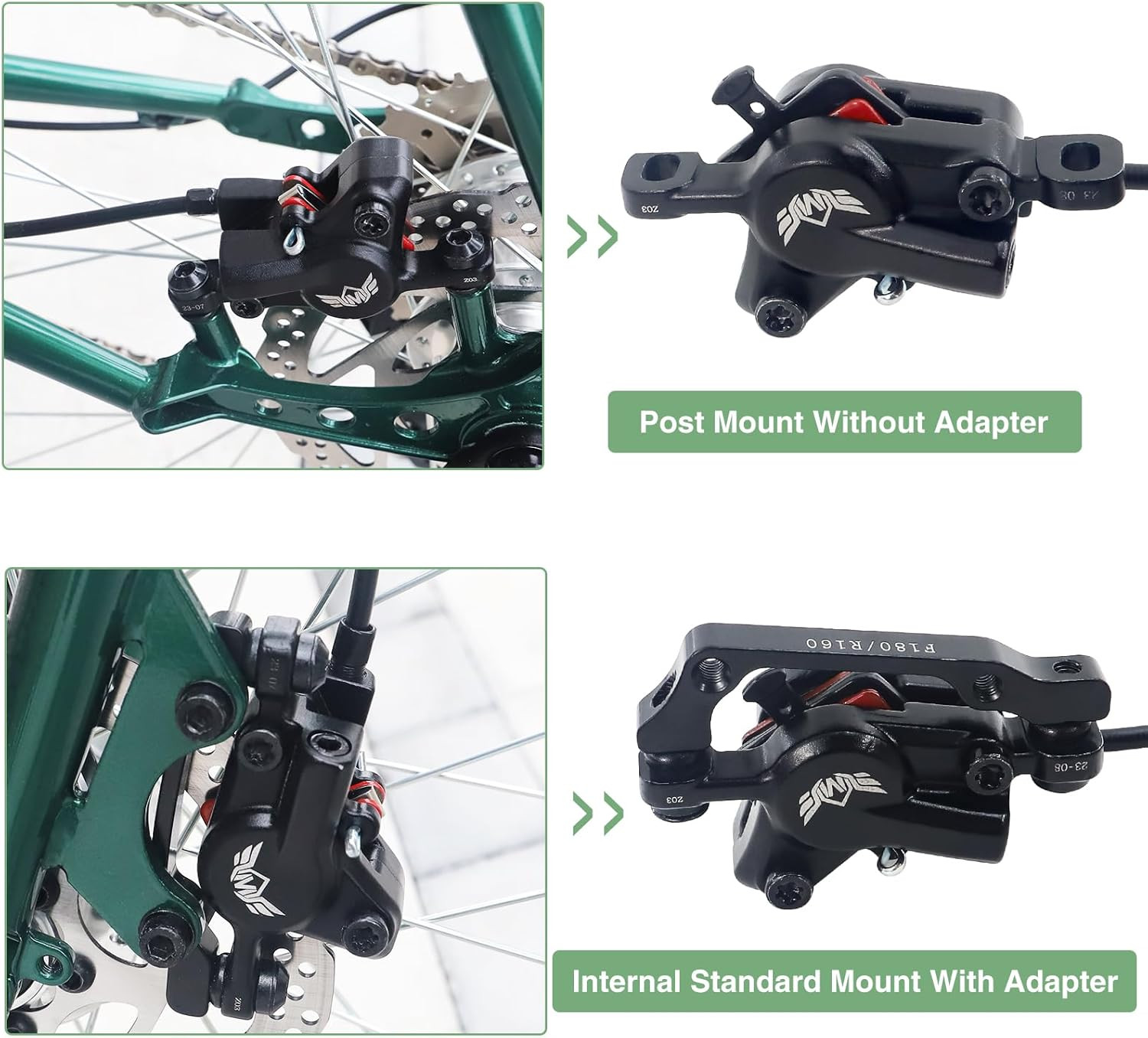 Hydraulic Brake Set Bike Disc Brakes Kit with Left Front 800Mm Right Rear 1550 M