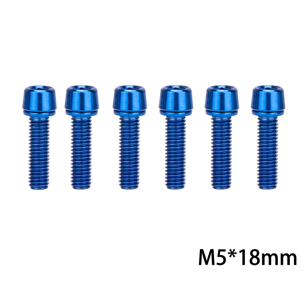 6Pcs Bike Stem Bolts M5/M6x18mm w/Washers MTB Road Handlebar Screws