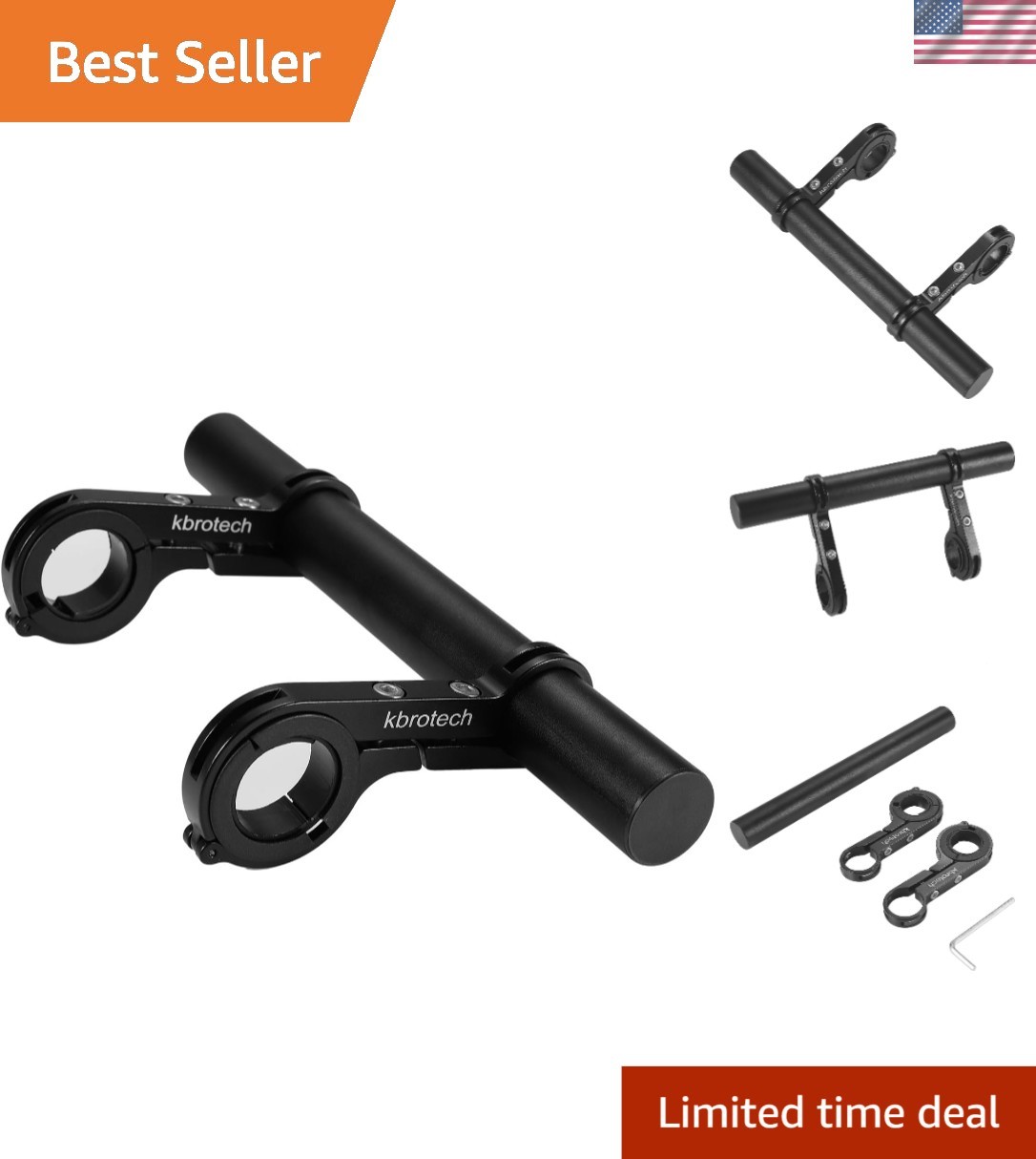 Bike Handlebar Extension Kit – Lightweight Carbon Fiber & Alloy Bracket Included