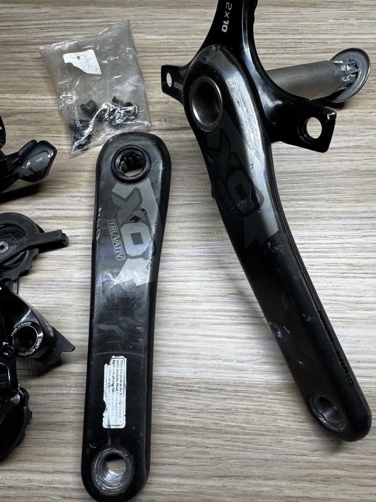 SRAM X0 2×10 Drivetrain Set – Shifters, FD, RD, Crankset (No Chainrings)