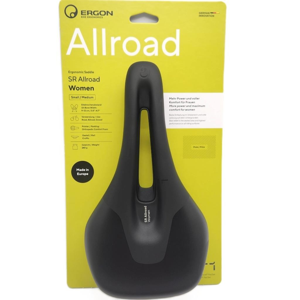 Ergon SR Allroad Bicycle Saddle Small / Medium Women’s Black Chromoly Rails