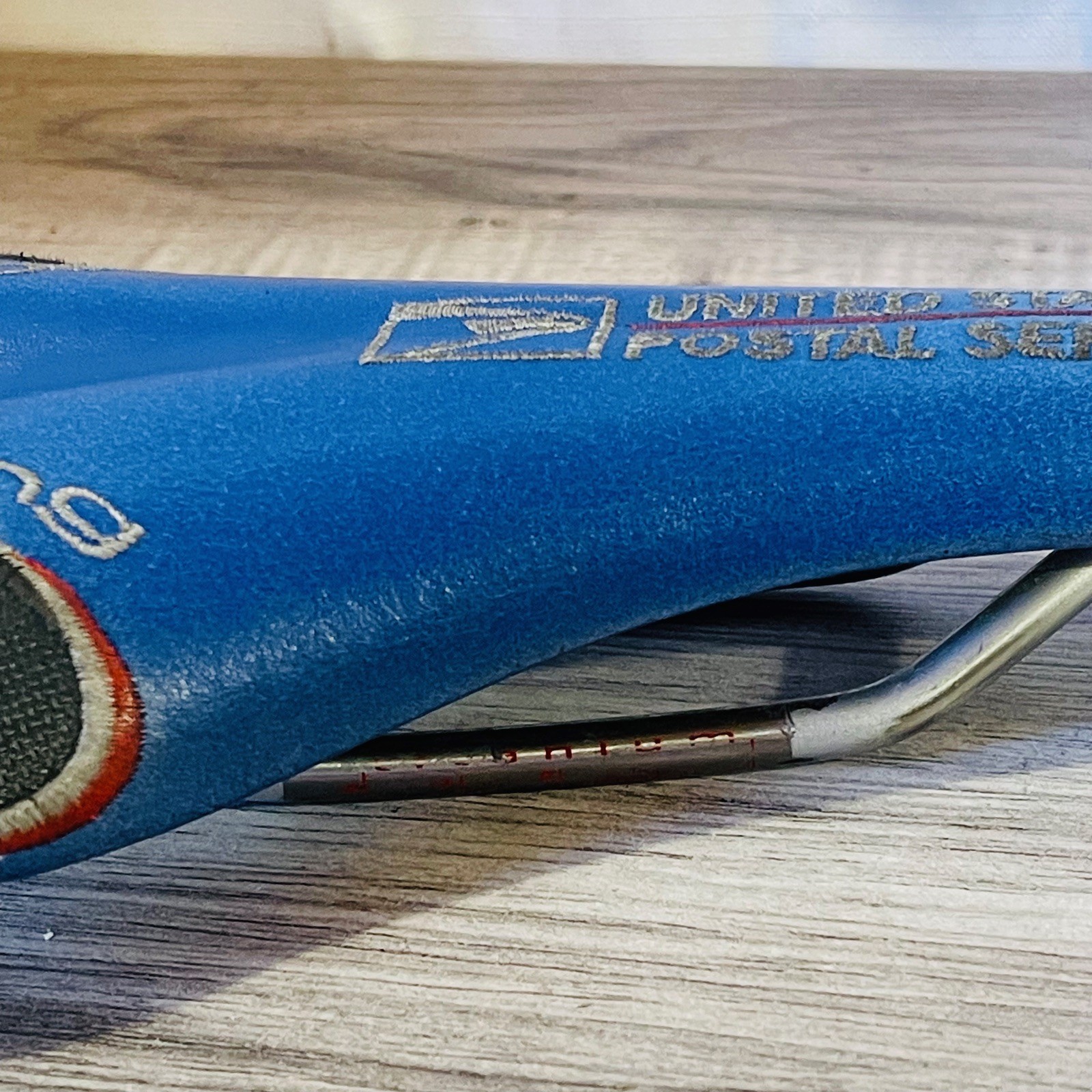 USPS Trek Selle San Marco ASPide Titanium Rail Saddle Embroidered Blue Leather