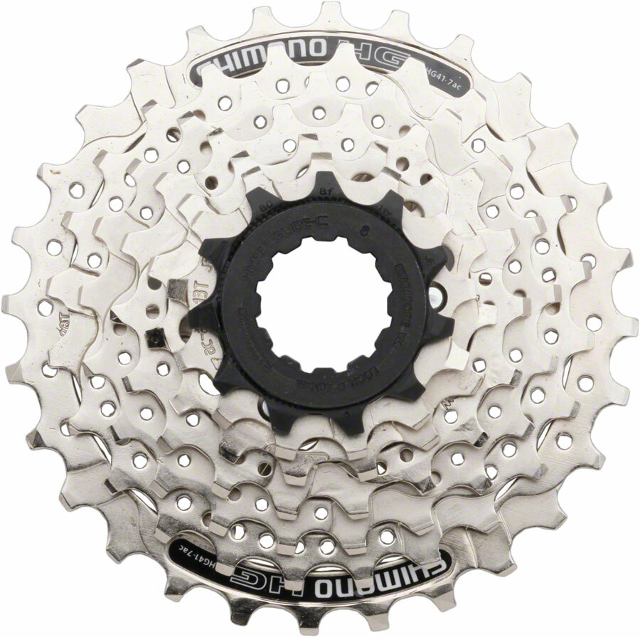 Shimano CS-HG41 Cassette – 7 Speed, 11-28t, Silver