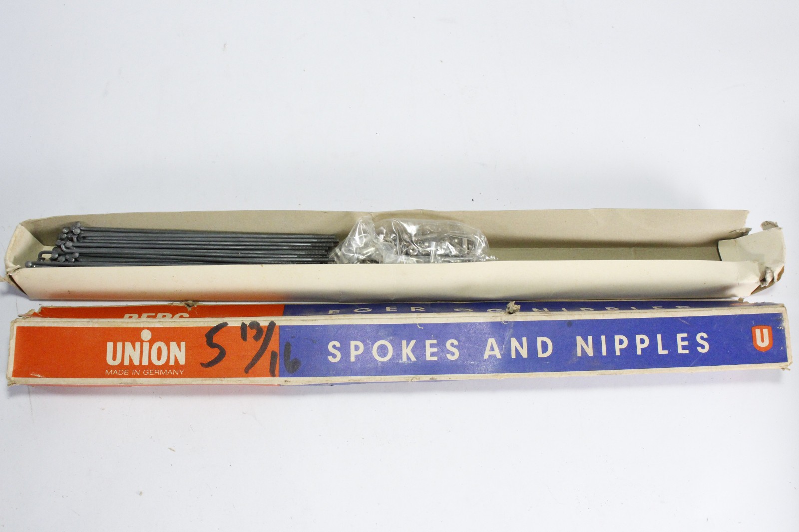 Berg Union 5 13/16″ .80 Bike Spokes and Nipples NOS 1980s Germany