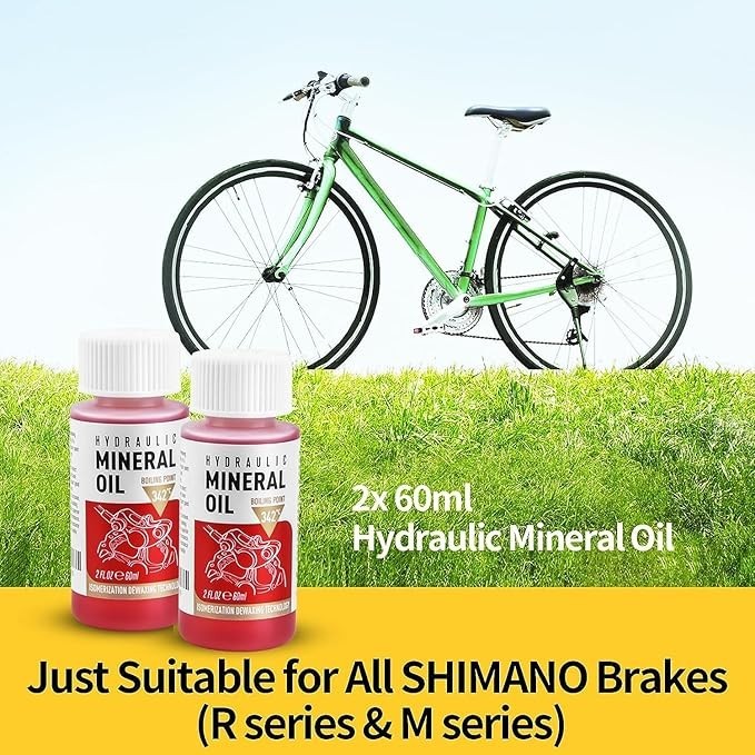 Brake Bleed Kit for Shimano Hydraulic Brakes, Brake Fluid Mineral Oil 120ml …