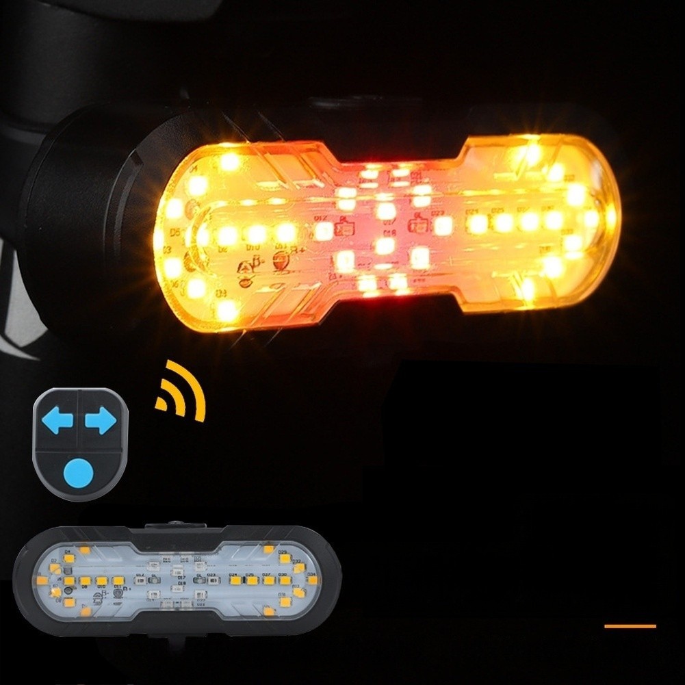 USB Powered Bicycle Taillight with Wireless Remote Left Right Indicator Lights