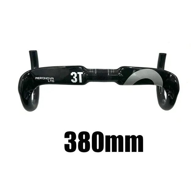 3T Full Carbon Road Bike Handlebar 31.8mm Matt/Gloss Black 380/400/420/440mm