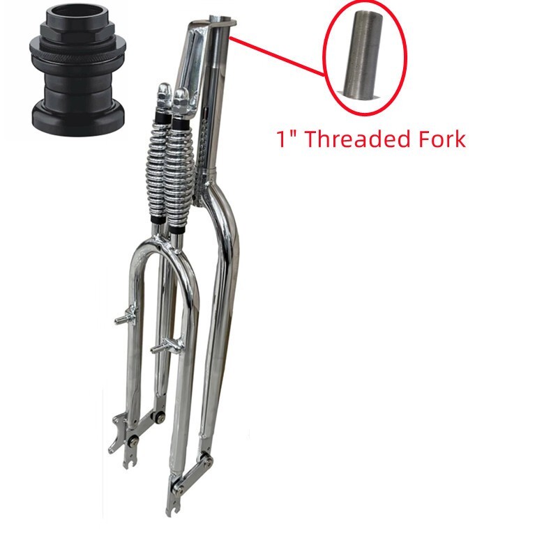 CDH 26″ Springer Fork 1″ Threaded Bike Fork Dual Spring Classical Fork & Headset