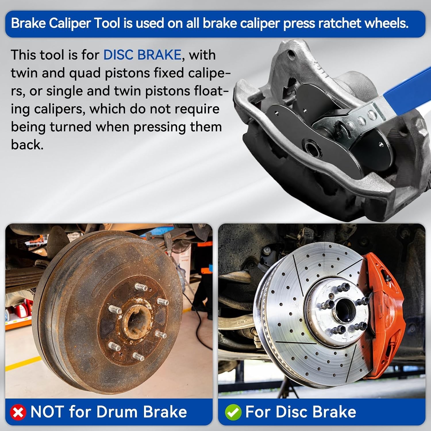 Brake Tool, , Brake Caliper Tool | 2 Heavy Duty Caliper Hooks, 4-in-1 Univers…