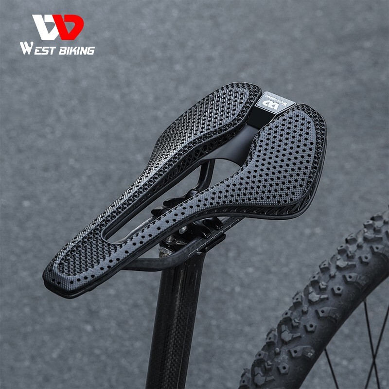 WEST BIKING Carbon Fiber 3D Printed Saddle Ultralight MTB Road Bike Seat Cushion