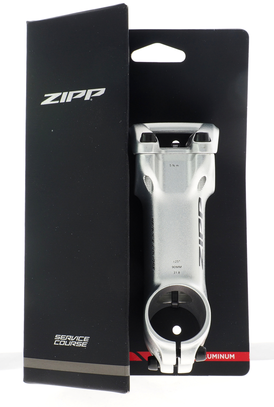 Zipp Service Course Stem 1-1/8″ ±25° Aluminum, 31.8mm, Silver, 75mm/90mm READ