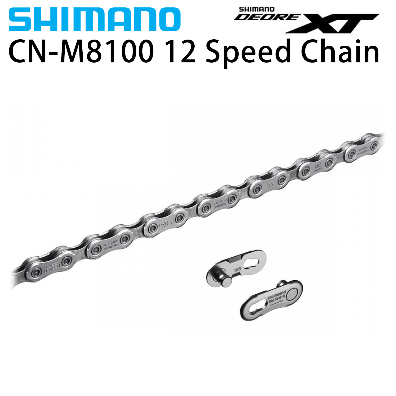 SHIMANO DEORE MTB 12 Speed Chain XTR XT SLX CN-M9100 8100 7100 126L Silver MTB