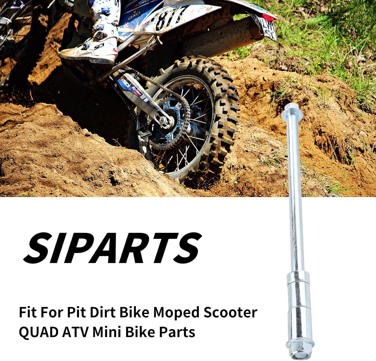12mm 220mm Front Rear Axle with Bushing 5mm 20mm 30mm Fit for Pit Dirt Bike Mope