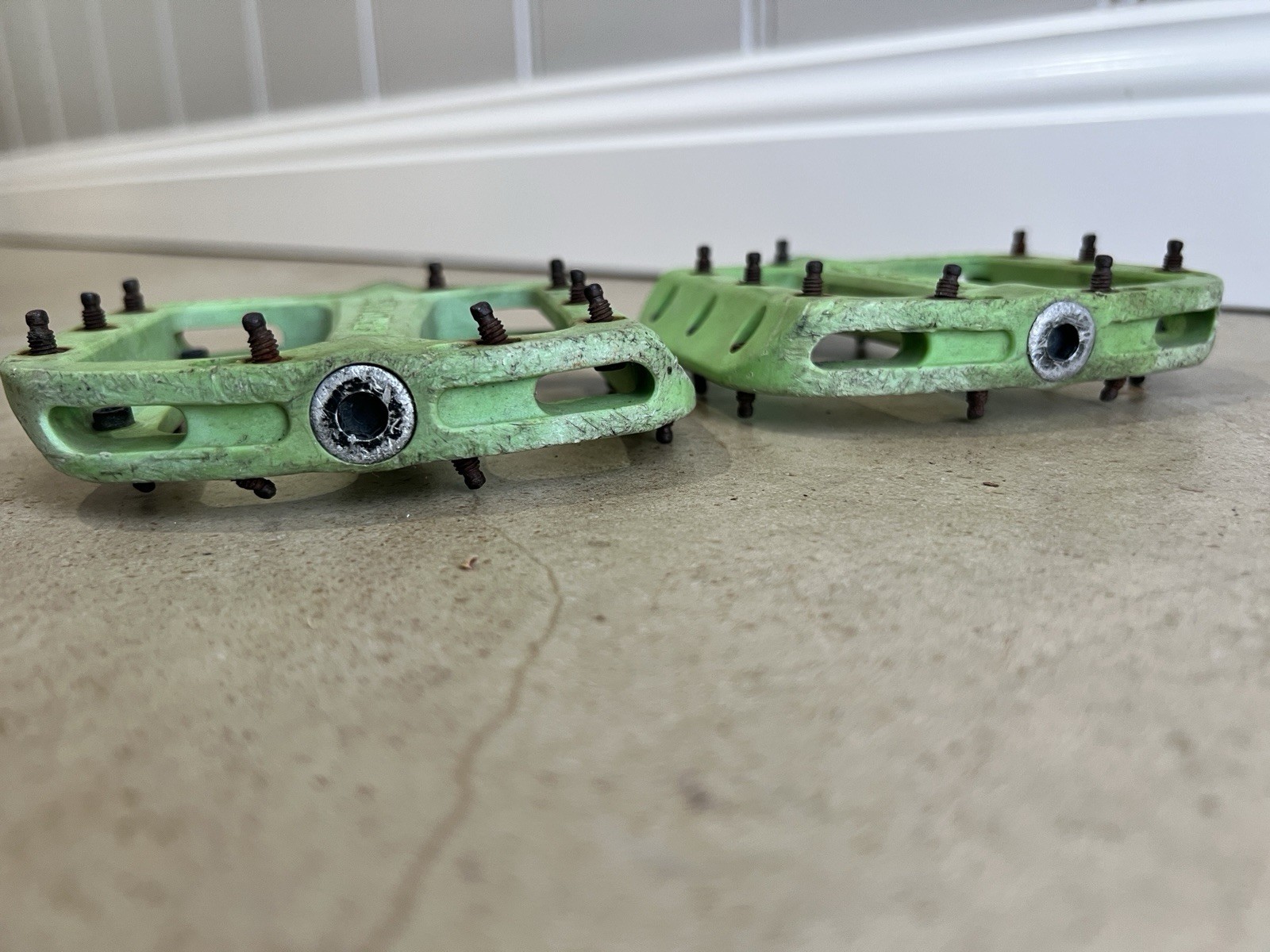 Chromag Synth Platform Bike Pedal Set Nylon Body Green Mountain Bike