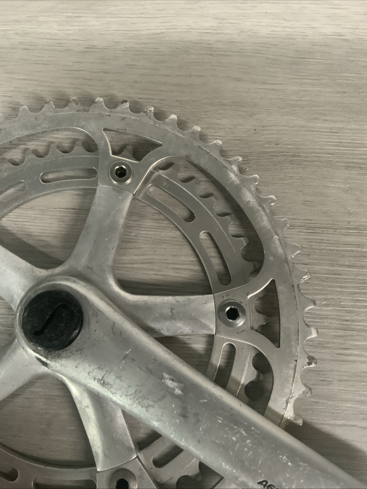 SUGINO AERO MAXY CRANKSET DOUBLE 53-43 TOOTH 170 MM ARMS 6, 7, OR 8 SPEED