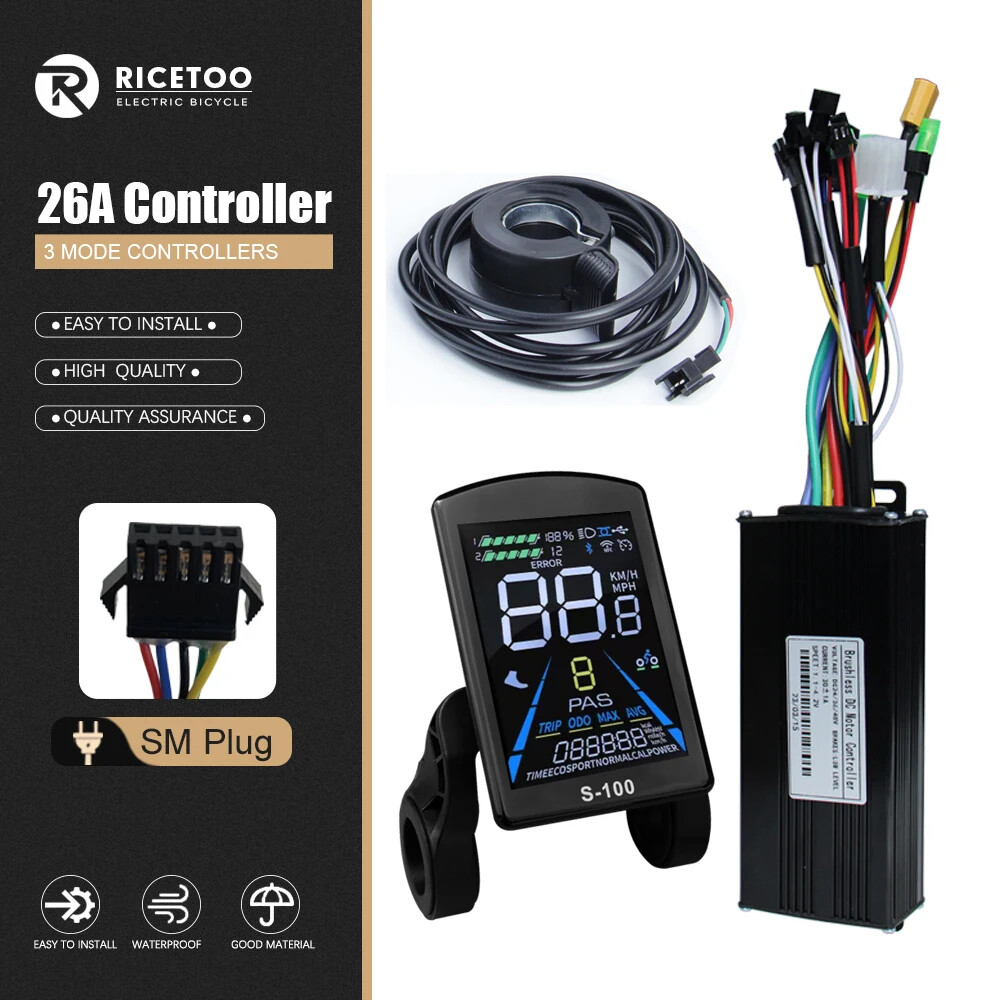 Ebike 3 Mode Sine Wave Controlle 17A 26A 30A 40A with Color S-100/H-100 Display