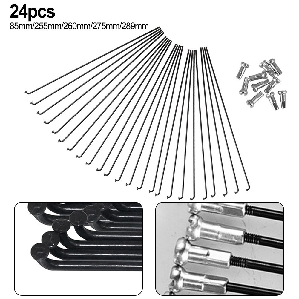 For 275MM Steel Spokes and Nipples for For 27 5 Bikes Replacement Set 24PCS
