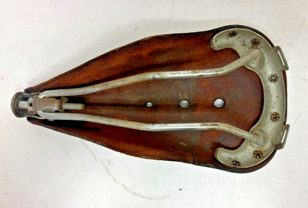 Vintage ADGA La Chatillonnaise Brown Leather Bike Saddle Seat Fast Shipping