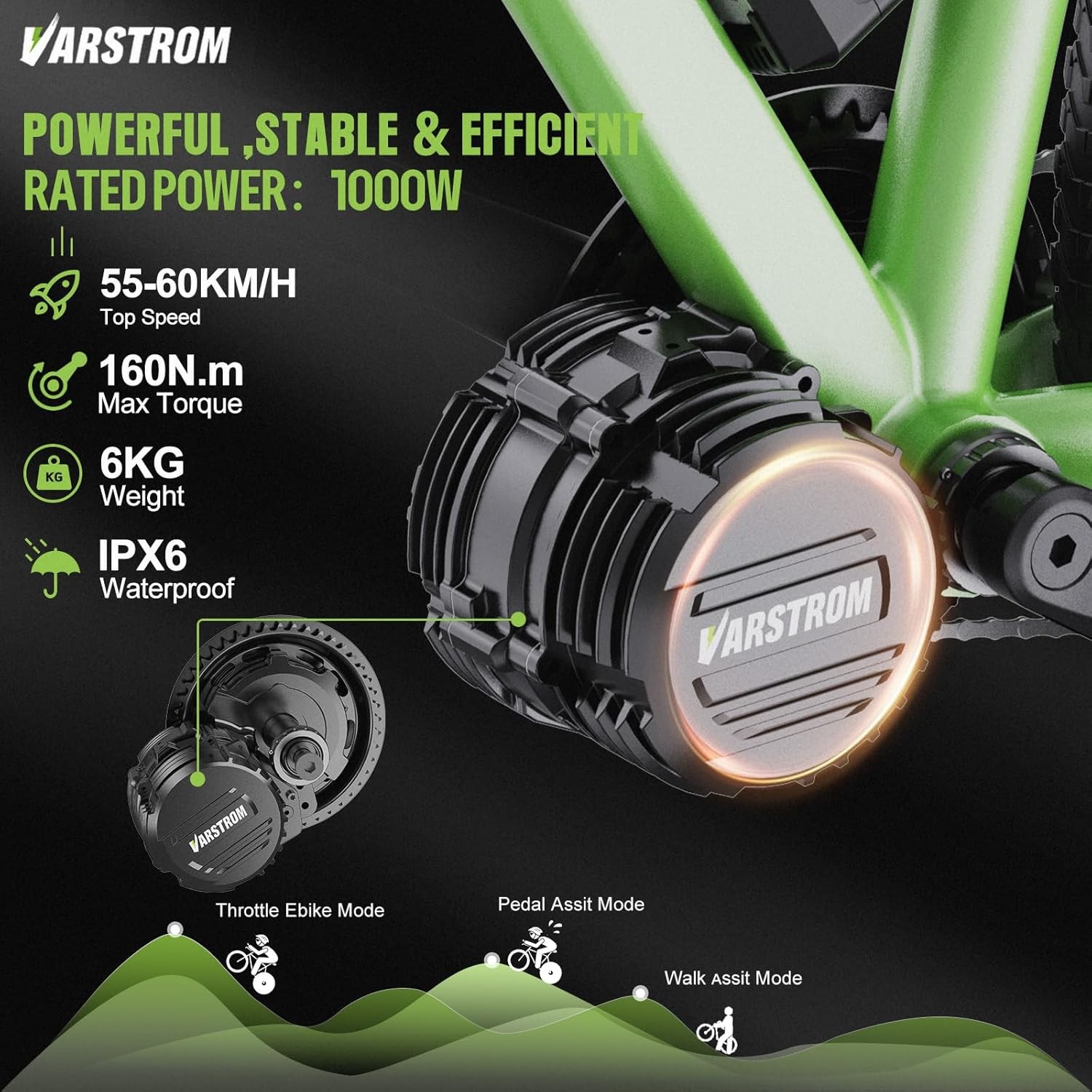 48V1000W Tongsheng Mid Drive Motor TSDZ16 Torque Sensor EBike Conversion Kits US