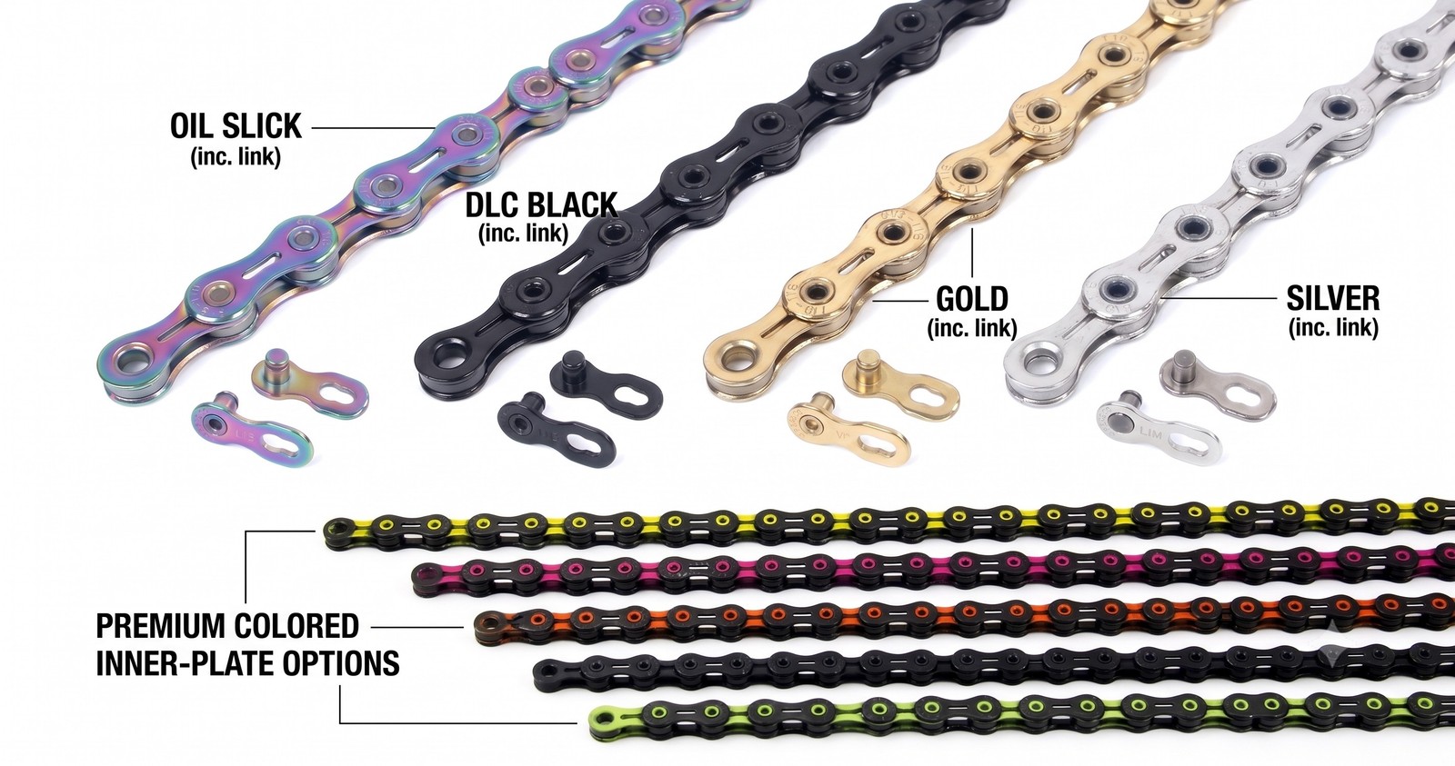 PYC DLC 11 Road MTB Cycling Bike Chains for 11-Speed Shimano/Campagnolo/Sram use