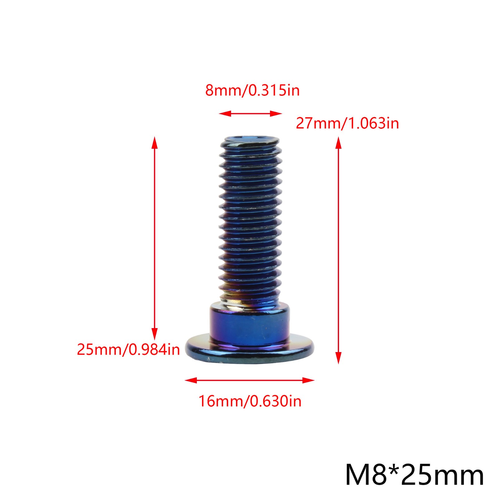 M8*16mm/25mm/30mm Burnt Titanium Brake Rotor Bolts F Dirt Bike Enduro Motorcycly