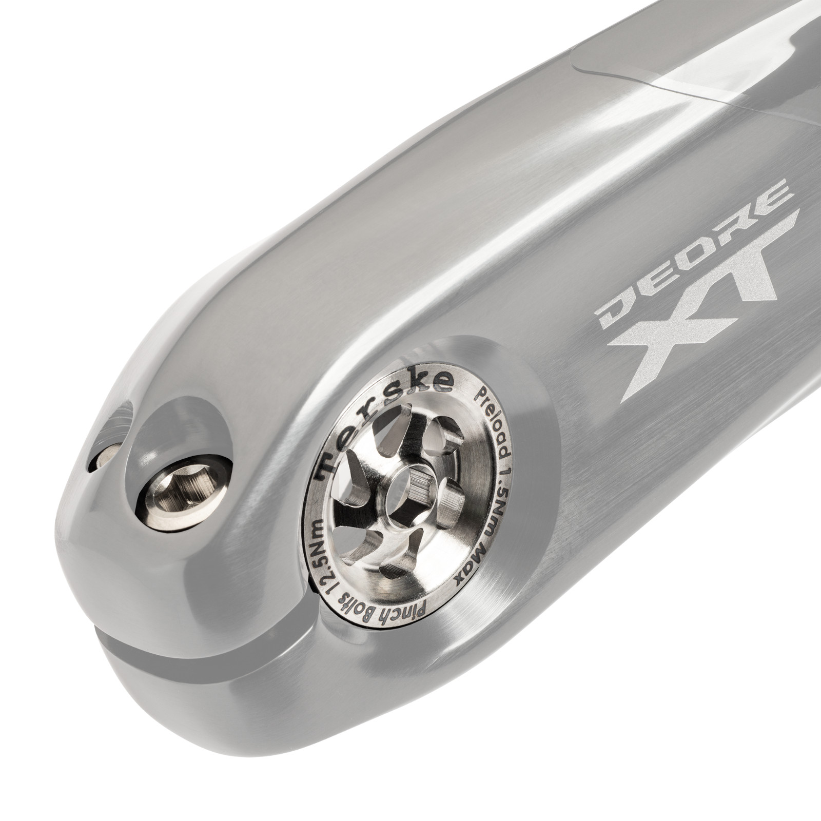 Natural Titanium Preload Cap and Bolt Set for Shimano Hollowtech II Cranksets