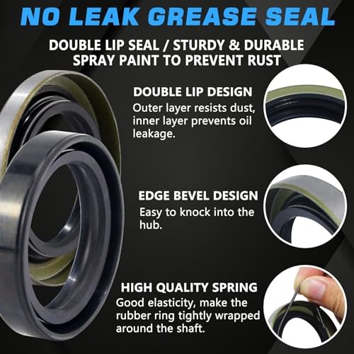 2 Sets for 1» Axle Trailer Hub Bearings 2Set L44643 Bearing Kit + Tang Washers