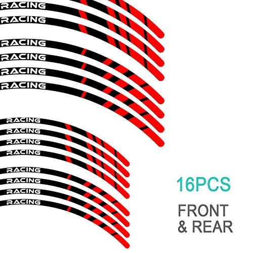 MX Bike Rim Tape P02 Decals Stickers Protector 21 18 inch Compatible with Red