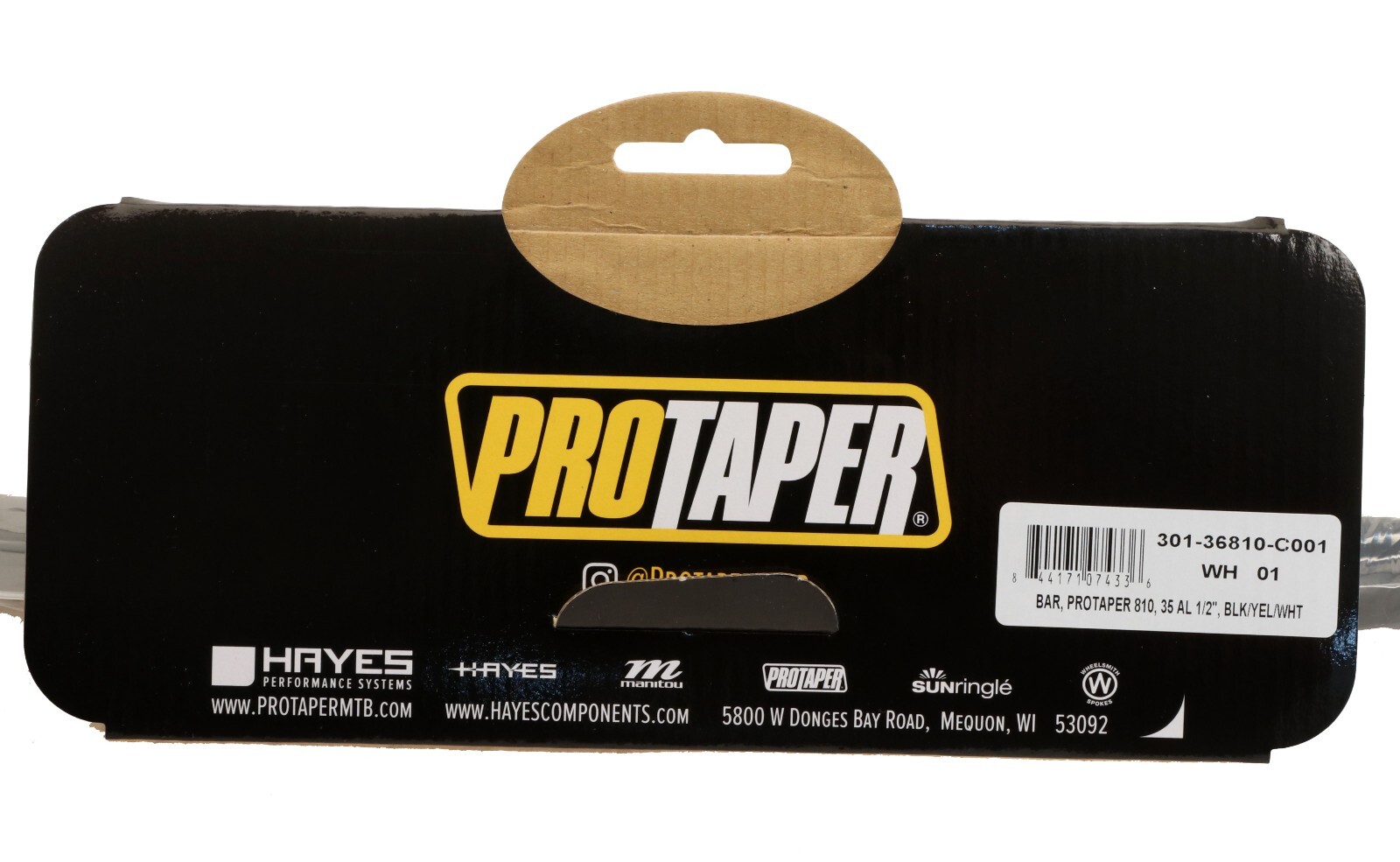 ProTaper Aluminum Handlebar 35mm 1/2″ Rise 810mm Black/Yel MTB Bar $89.99NEW