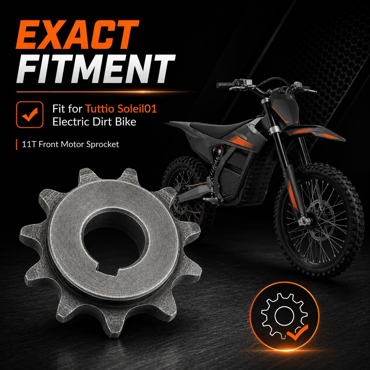 11T Front Motor Sprocket for Tuttio Soleil01 Electric Dirt Bike, Chain Engine Sp