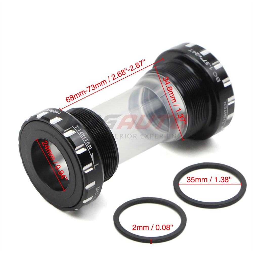 68/73mm Ceramic Bottom Bracket Threaded Bearing Hollowtech MTB Bike W/ 2 Spacer