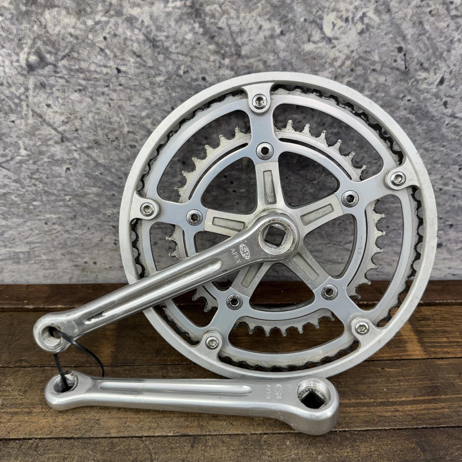 Vintage SR Apex Crankset 118 BCD Double 52T 170mm Square Taper Crank 1981 Japan