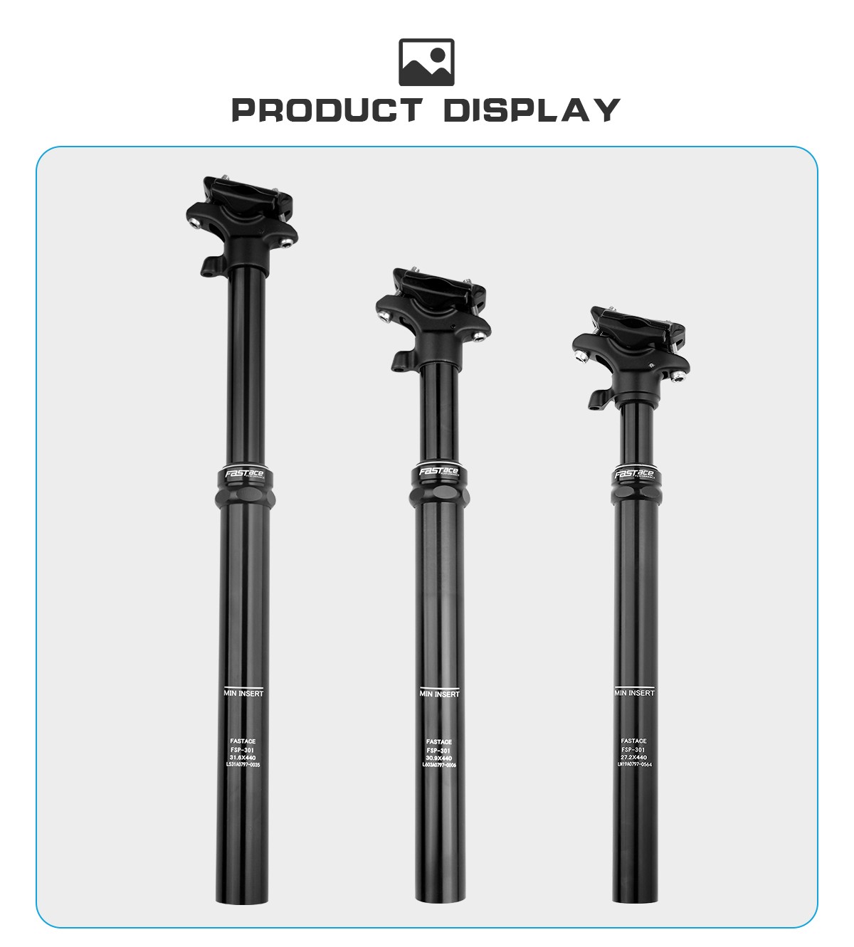 FASTACE Dropper Post 27.2//30.9/31.6mm 440mm 125mm Travel Remote External Cable