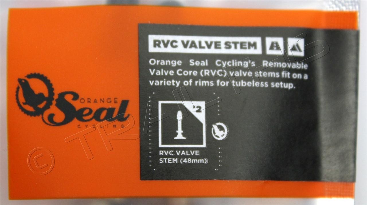 Orange Seal 48mm Tubeless Valve Stem & Core (RVC) Road Bike or MTB One-Pair