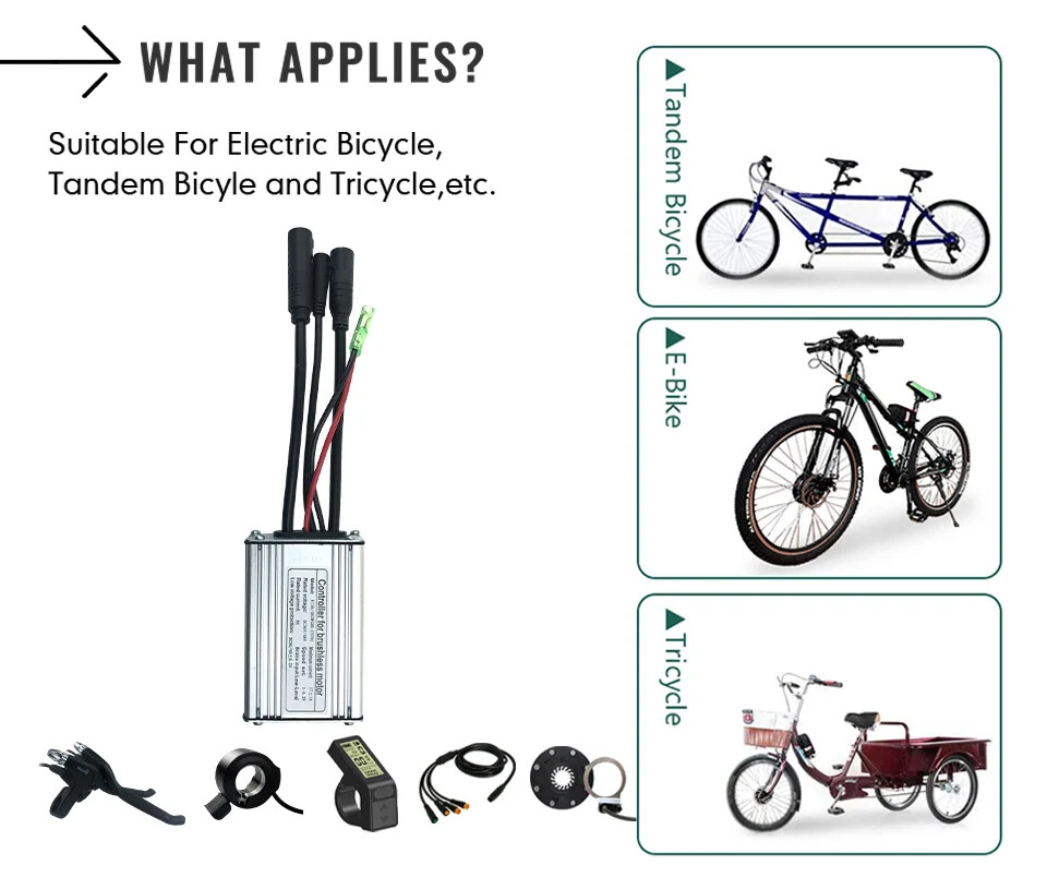 Ebike KT Controller Waterproof 36/48V with LCD Display Throttle Brake PAS Sensor