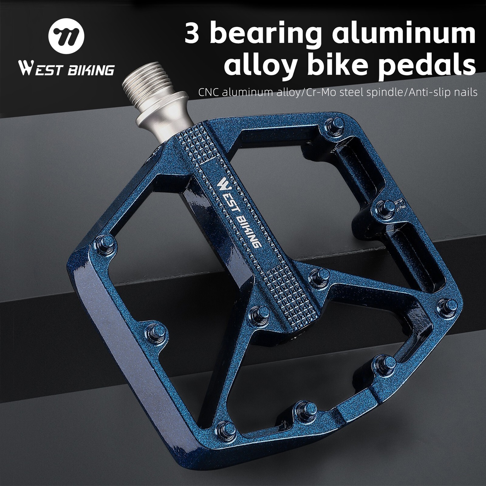 West Biking MTB Bicycle Pedals Waterproof Non Slip Bicycle Pedals Platform Pedal