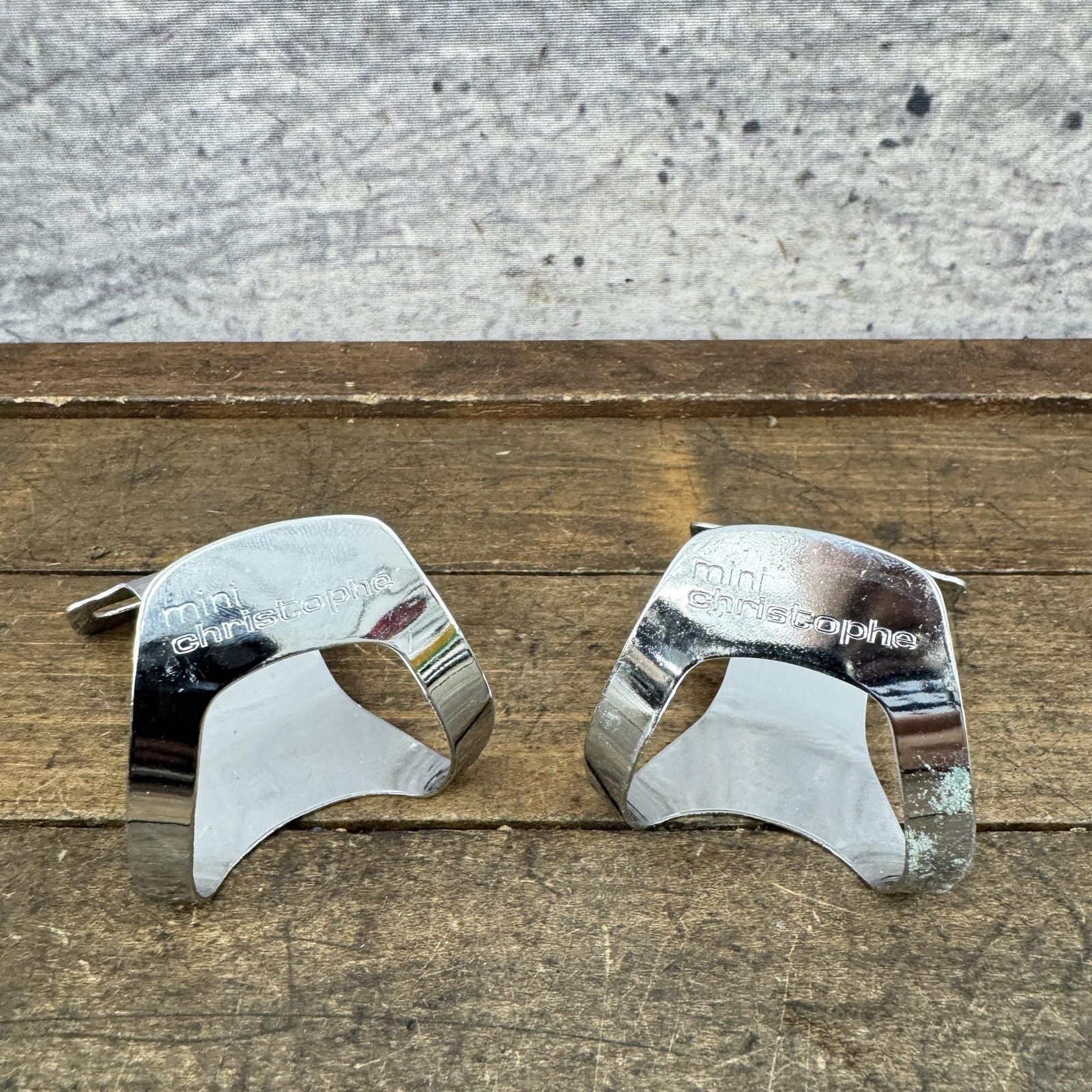 Vintage Christophe Mini Toe Clips NOS 50M Steel Chrome Pair Road Bike France 95g