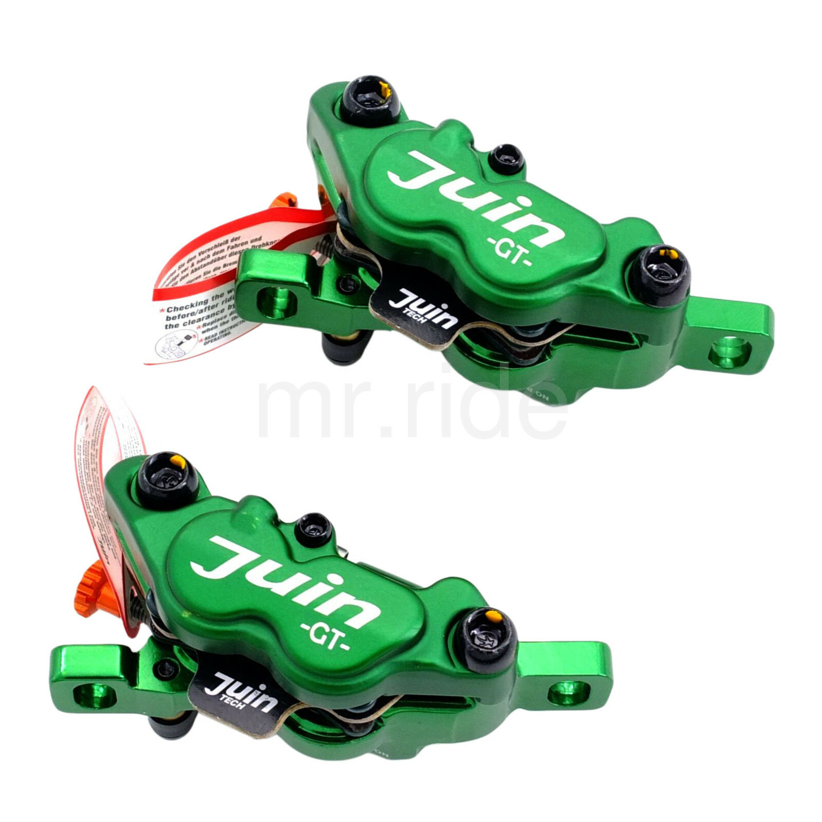 JUIN GTP 4 Pistons Light Hydraulic Road/CX Bike Disc Brake set Caliper Green