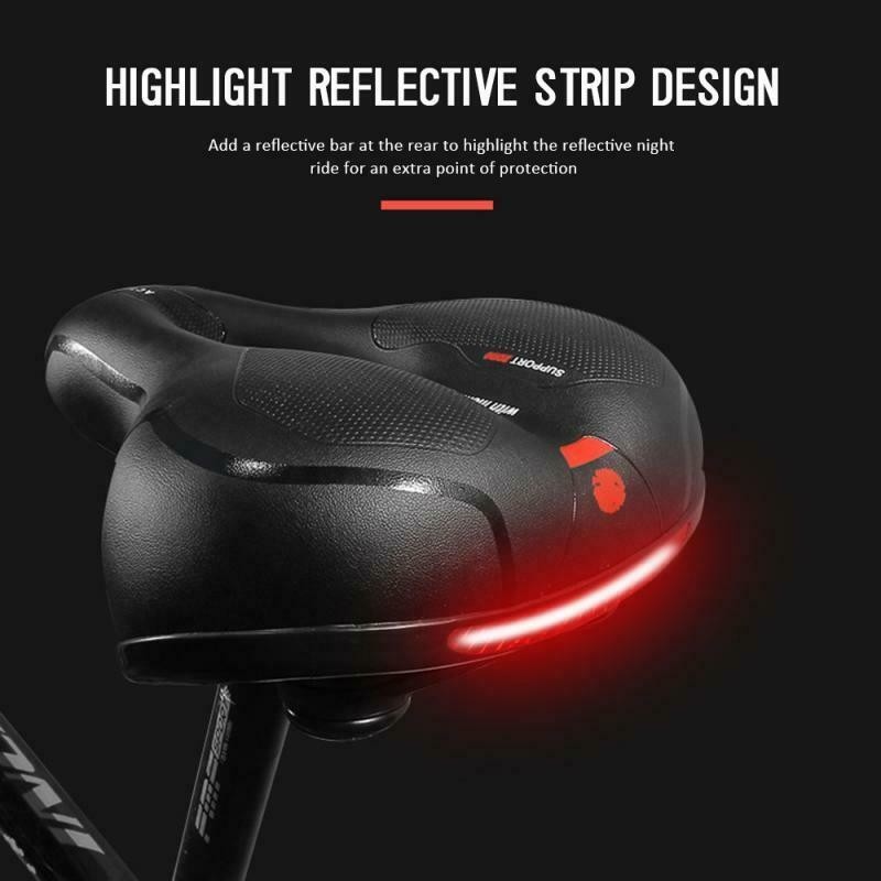 New Bicycle Saddle Shock‑Absorbing Reflective Strip Seat for Mountain Road Bikes