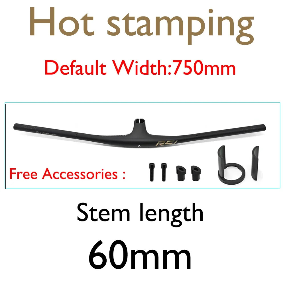 Full Carbon Integrated Handlebar MTB Cockpit 13 Degrees Stem 70/80/90mm * 750mm