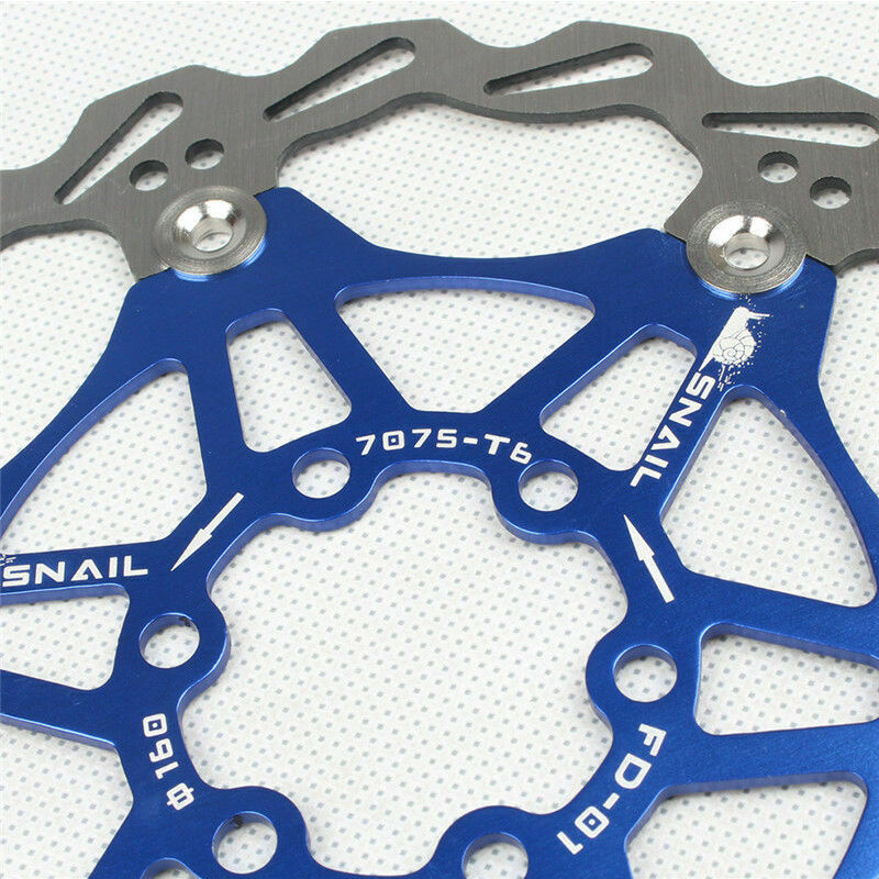 2 PCS Bicycle Brake Rotor Mountain Bike Floating Disc Brake Rotor Blue & 6 Bolts