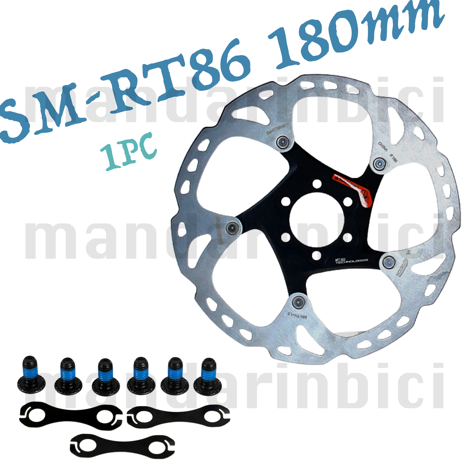 NEW Shimano Deore XT SM-RT86 Ice-Tec 6 Bolts 180mm Rotor MTB OEM