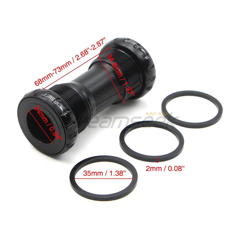 Bottom Bracket 68/73mm MTB Road Bike Threaded Bearing Hollowtech BB W/ 3 Spacer